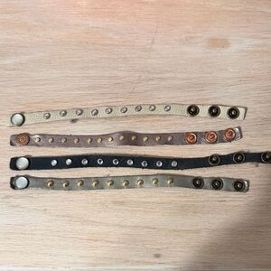 Stylish Leather Snap Bracelets Set